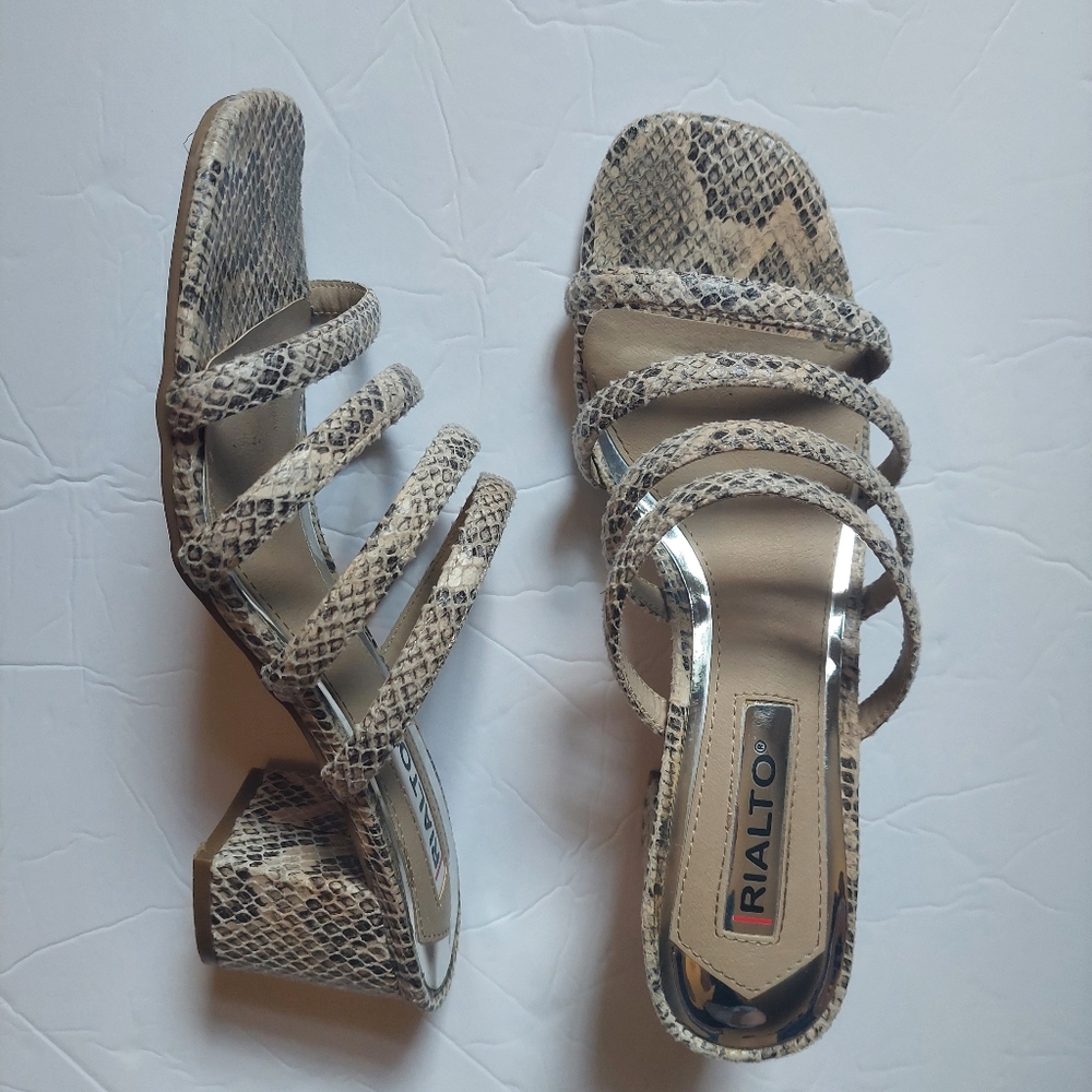 Rialto Sandals exotic snake skin slides size 9